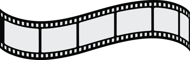 Wavy film strip with perforations and blank frames