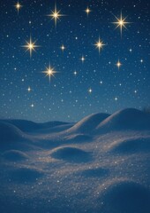 Fototapeta premium Starry night snowy landscape
