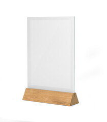 Table Tent with Wood Base Half Side View