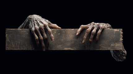 Zombie Hand Holding On Board Set