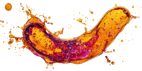 Liquid Splash in Mid-Air: Capturing the dynamic moment of a liquid splash, with droplets suspended mid-air in a vibrant display. 