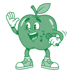 Animated green apple character