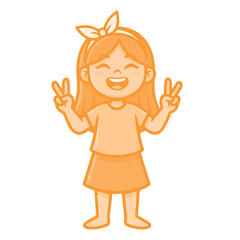 little girl with happy