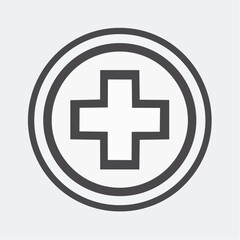 Obraz premium Medical Cross Icon Design A Simple Illustration for Healthcare and Emergency Symbols