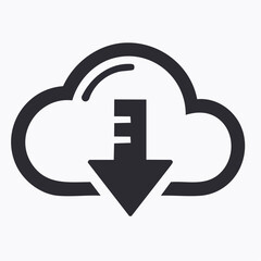 Fototapeta premium Cloud Download Icon Simple illustration of data transfer concept, perfect for digital designs