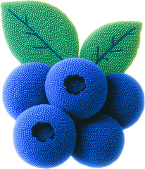 Expanded yarn texture blueberry