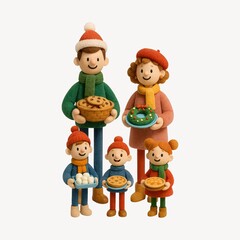 Fototapeta premium Festive family with holiday treats.