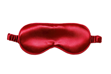 Red silk eye mask on black (1)