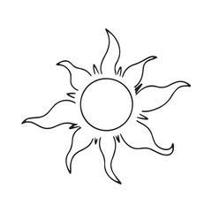 Line and cartoon boho element stock design.Season hand drawn abstract icon set. Colorful naive groovy tropical symbols: palm, sun, wave, heart, flower, cloud, leaves,bottles, hand, hug, woman, candle