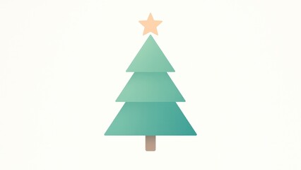 Obraz premium Minimalist geometric Christmas tree wallpaper for desktop