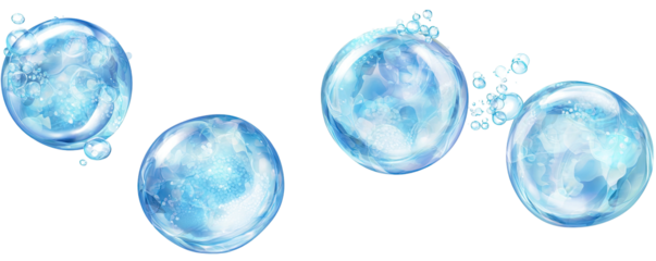 Sparkling, translucent bubbles