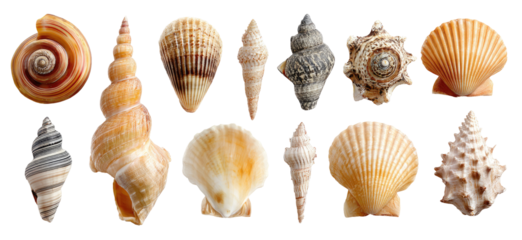 Assorted seashells in various shapes and colors (1)