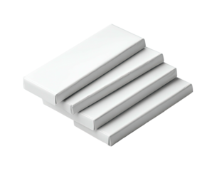 Blank white candy bar wrappers stacked