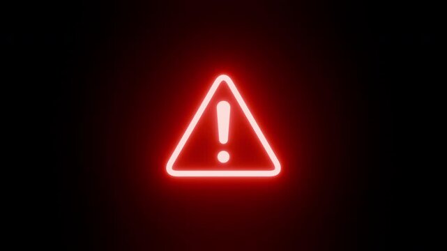 Red and Yellow Warning sign alert digital space image dark environment close-up view safety concept