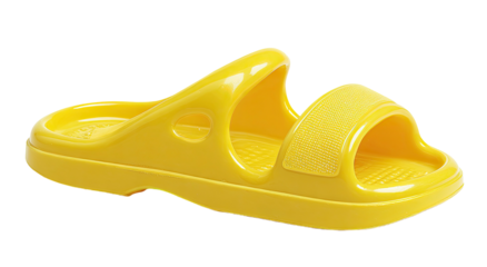 Bright yellow plastic sandal