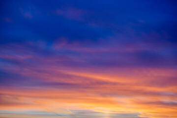 The sky and its colors during sunset.