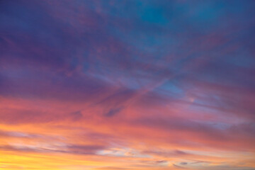 The sky and its colors during sunset.