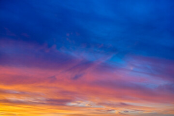 The sky and its colors during sunset.