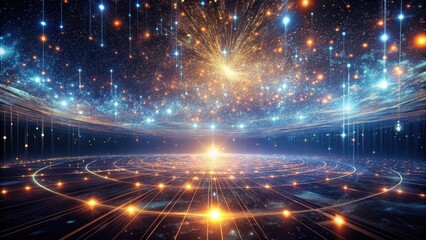 Illuminated Pathways Across a Celestial Network A Vision of Interconnectedness and Cosmic Energy