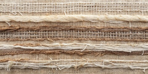Textured Fabric Background  Natural Fibers, Woven Threads, and Raw Edges Create a Rustic and Earthy Aesthetic