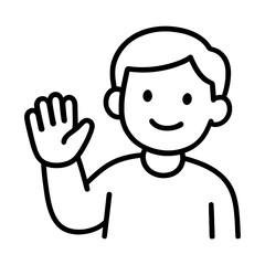 Friendly waving cartoon character vector