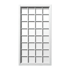 A white, rectangular grid, likely a window, with many evenly sized square panes
