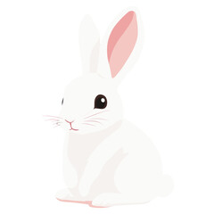 Obraz premium White Bunny sitting bunny illustration background vector