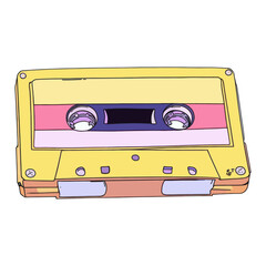 Obraz premium Music tape illustration cassette nostalgia vector