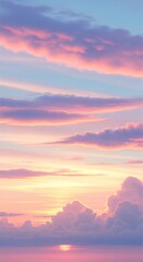 Obraz premium Soft pastel clouds in a dreamy sky, calm mood, Phone wallpaper