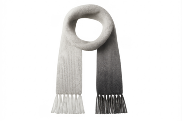 Knitted wool scarf with grey gradient gradient design