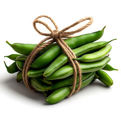 Fresh green beans bundle kitchen food photography bright background close-up healthy cooking inspiration