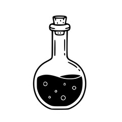 Round potion bottle outline for halloween art
