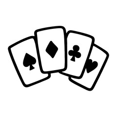 Minimalist playing card suit icons vector