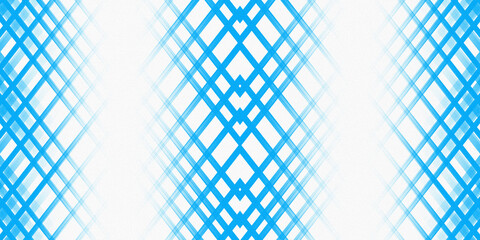 Abstract layered blue grid crisscross line pattern with soft light grainy texture and modern white gradient backdrop