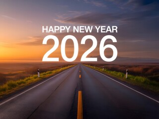 As the sun sets on the horizon painting the sky with warm hues the road stretches out towards a bright future promising new beginnings and exciting adventures as we welcome the year 2026