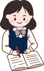 수능을 준비하며 공부하는 학생