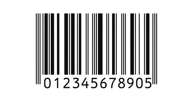 Standard Barcode with Numeric Code: barcode scanner, barcode technology, UPC code, barcode system, product identification.	