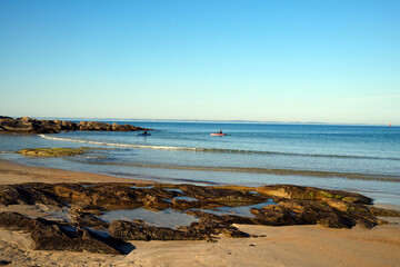 The coastline and beach of Quiberon in Morbihan. France.
