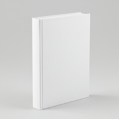 An isolated on white background, pristine white hardcover book stands elegantly, its blank cover offering endless possibilities for stories, knowledge, and imagination to fill its pages
