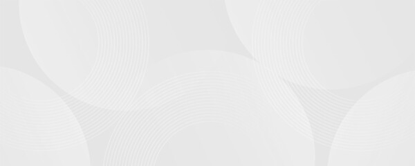 Abstract white glowing geometric lines on gray background. Modern shiny blue circle lines pattern. Futuristic technology concept. Suit for cover, poster, banner, brochure, header, Eps10
