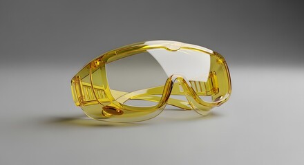 Durable yellow safety goggles, meticulously designed for optimal eye protection in various industrial