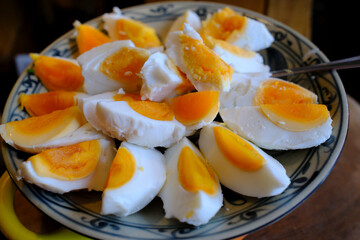 Breakfast buffet in a hotel. Eggs. Ho Chi Minh city. Vietnam.