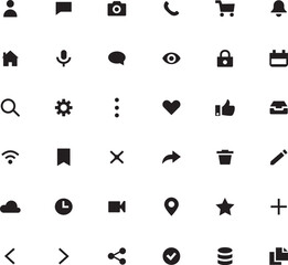 Essential Minimal icon set Modern flat vector collection