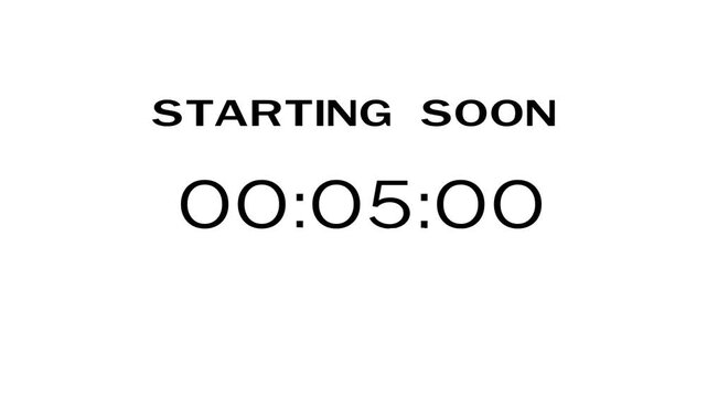 Counting timer number animation.  14 minutes counting timer clock animation.