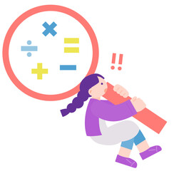 ルーペを持って不思議に気づく女の子のイラスト
