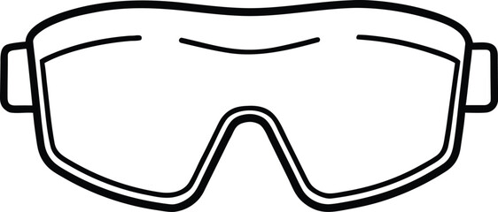 Smart Safety Goggle Line Art Transparent Background