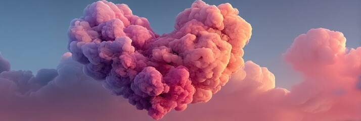 Fototapeta premium Cloud formation in heart shape
