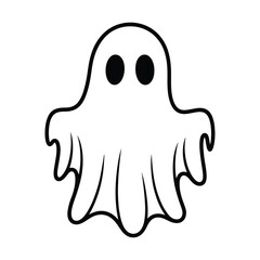 Simple hand drawn cartoon ghost illustration