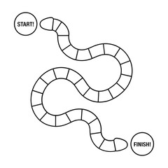 Simple snake and ladders style board game path with start and finish