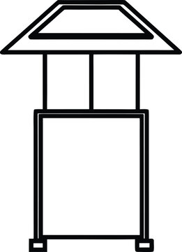 Smart Street Solar Kiosk Line Art Transparent Background